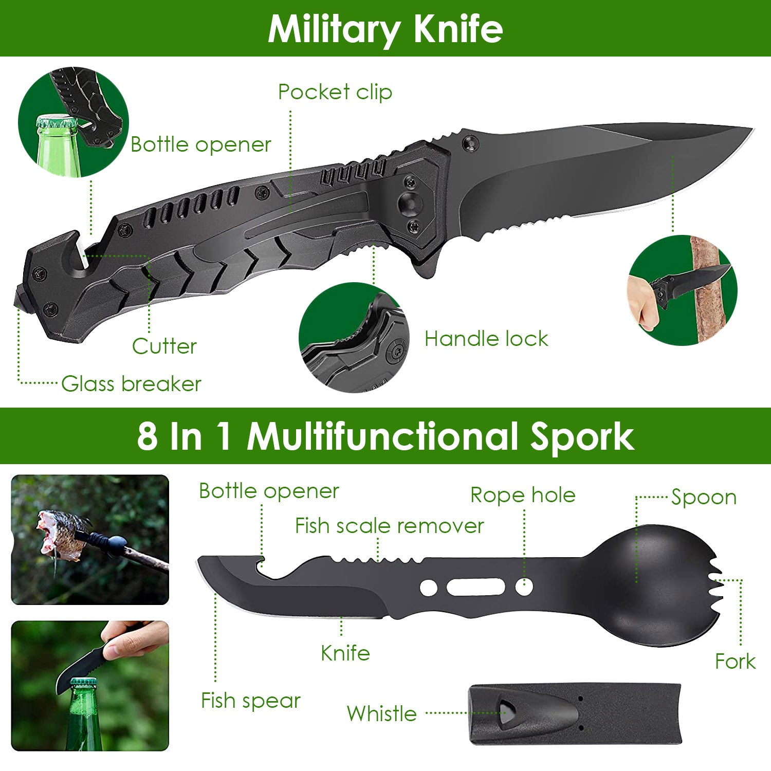 47-Piece Emergency Survival EDC Kit with Pouch