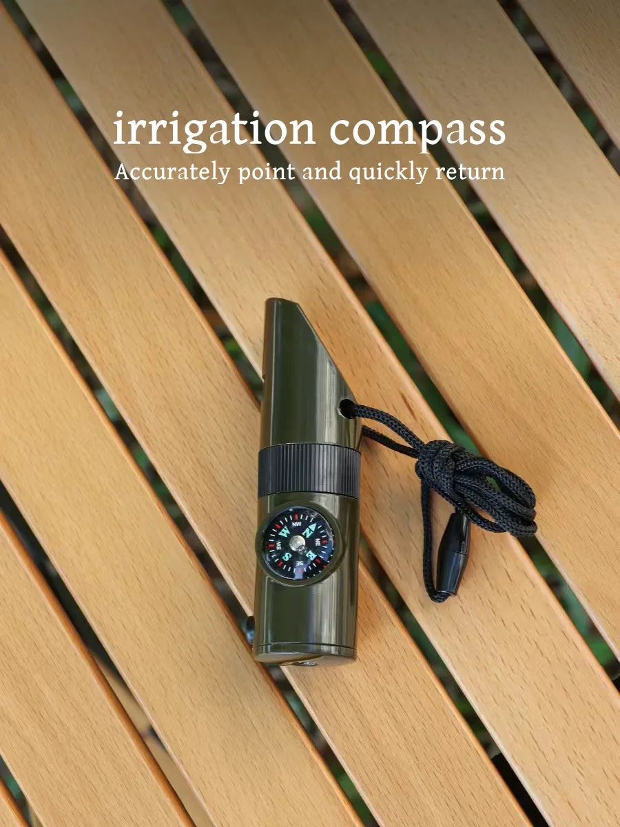 7-in-1 Survival Whistle with Compass and Flashlight