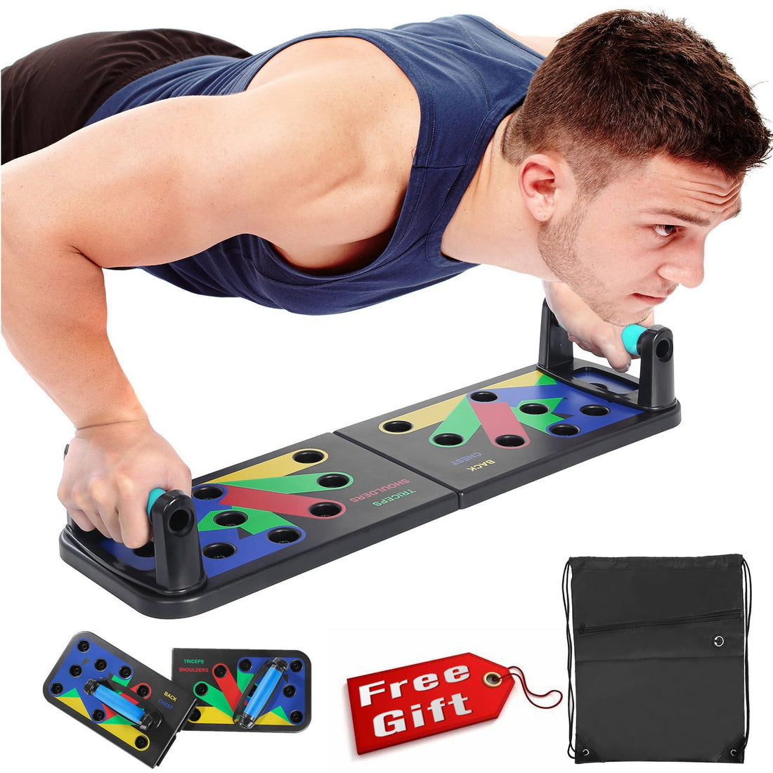 Foldable Multifunctional Push-Up Board for Home Fitness