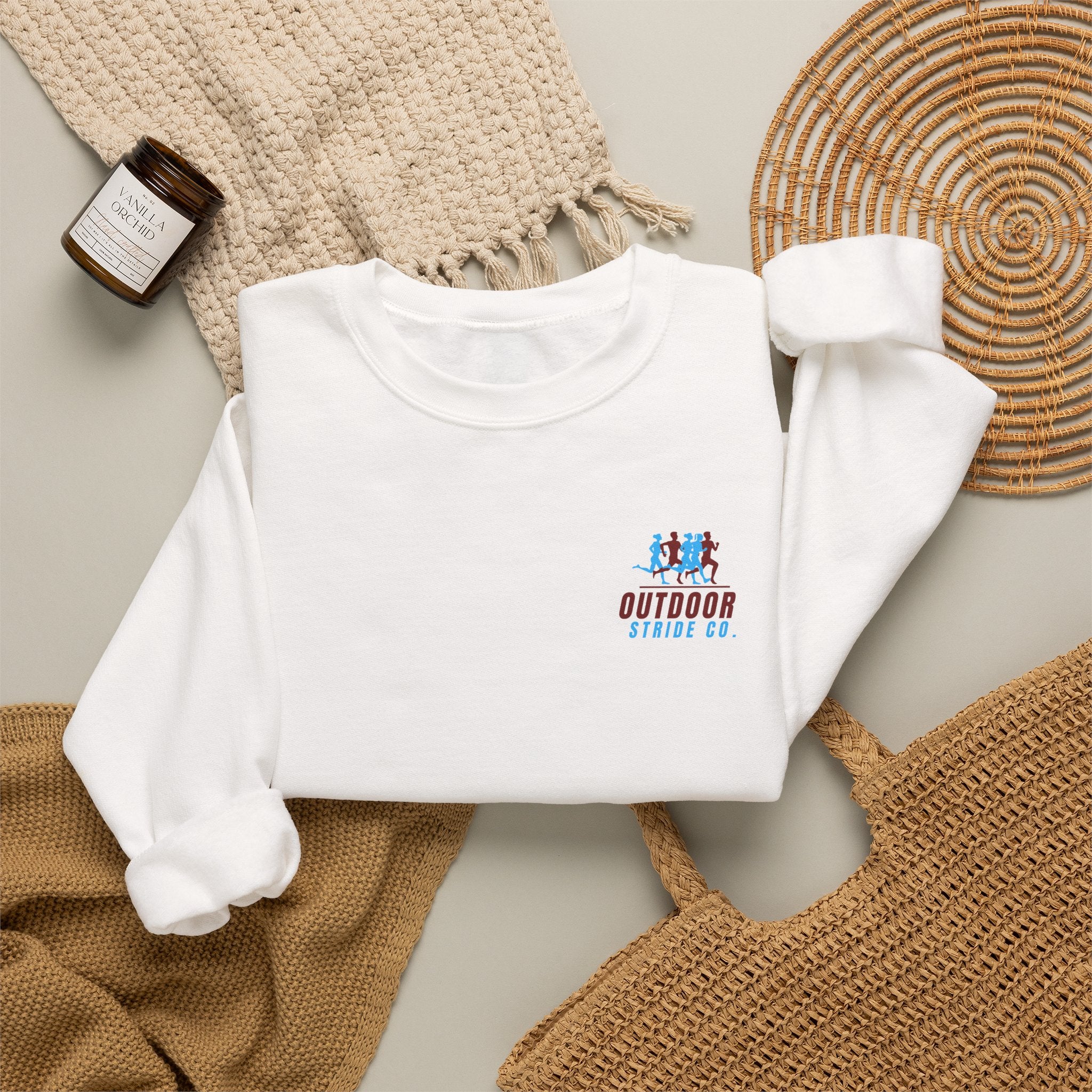 Outdoor Stride Co. Crewneck Sweatshirt — Running Graphic Pullover