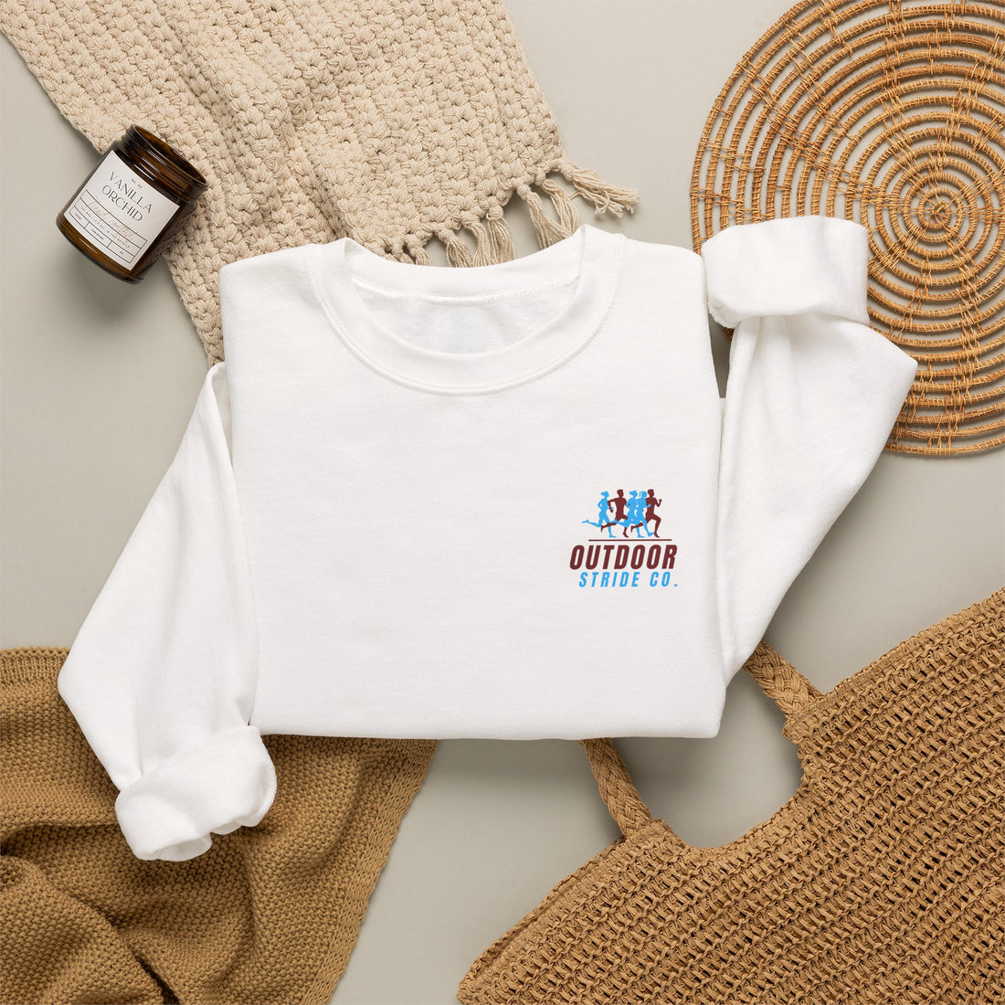 Outdoor Stride Co. Crewneck Sweatshirt — Running Graphic Pullover