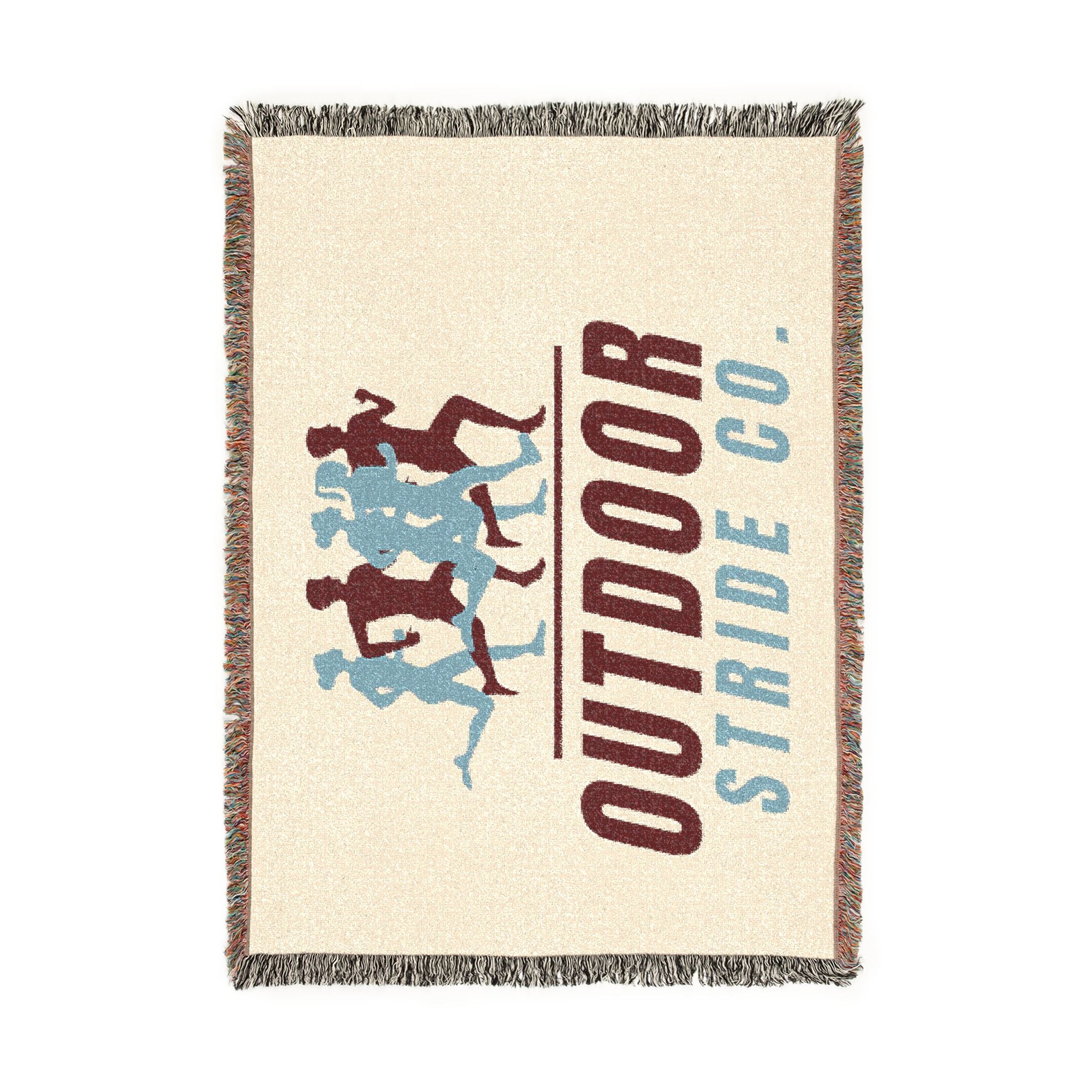 Woven Blanket — Outdoor Stride Co. Retro Running Logo Throw