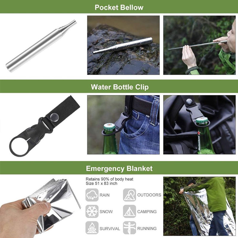 Portable Outdoor Survival Kit with Emergency Tools