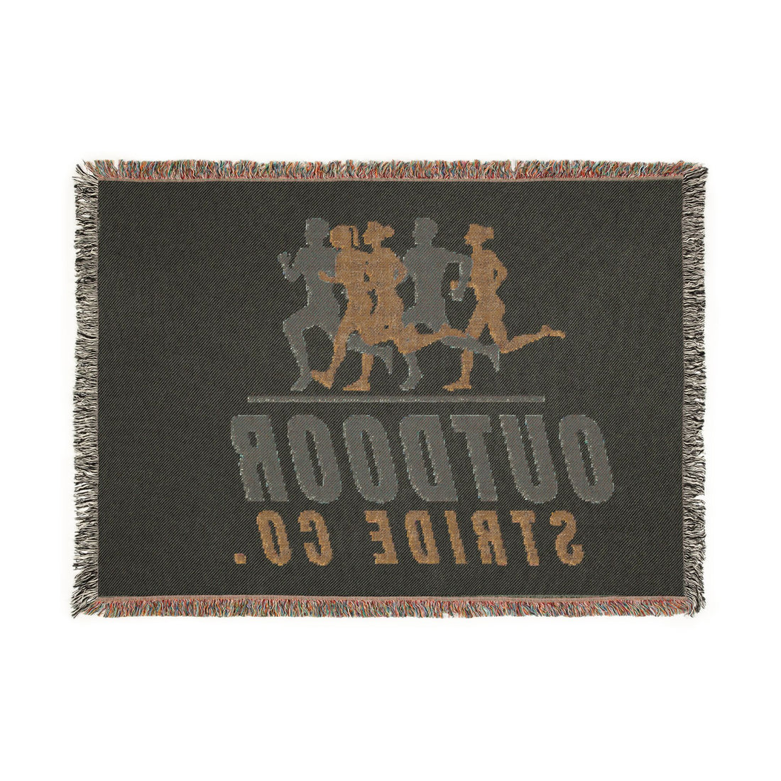 Woven Blanket — Outdoor Stride Co. Retro Running Logo Throw