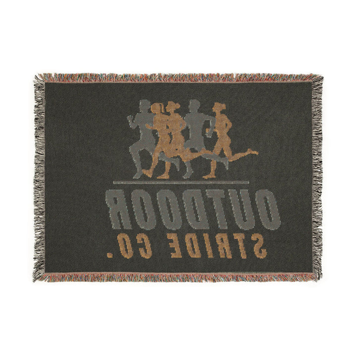 Woven Blanket — Outdoor Stride Co. Retro Running Logo Throw