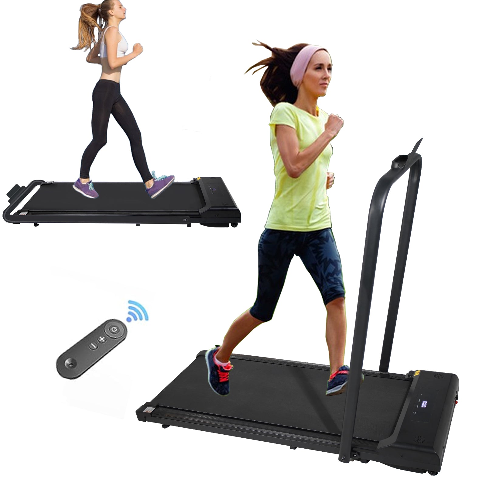 2-in-1 Folding Walking Pad Treadmill 240 lb