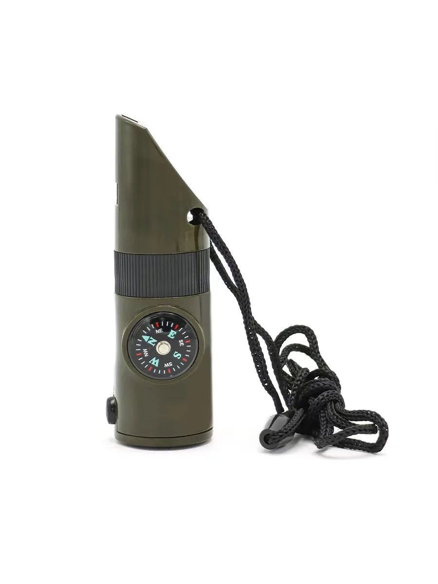 7-in-1 Survival Whistle with Compass and Flashlight