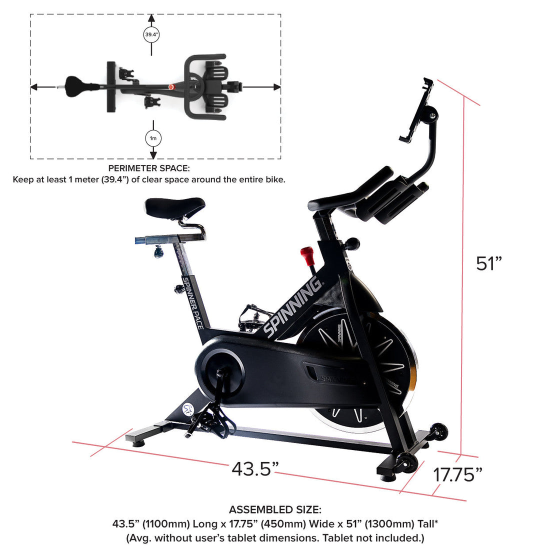Pace Connected Spinner Bike for Indoor Cycling