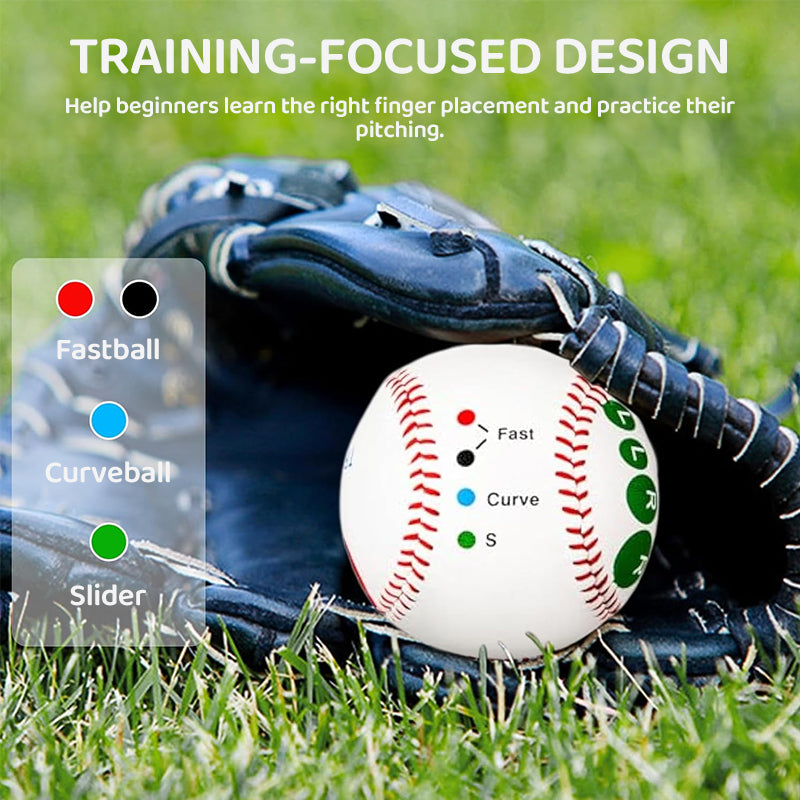 9-Inch Pitching Training Baseball with Grip Markers