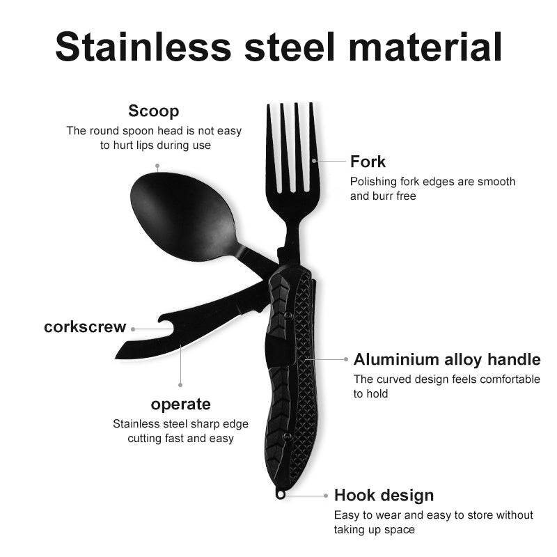 Stainless Steel Portable Camping Knife Fork Spoon Set