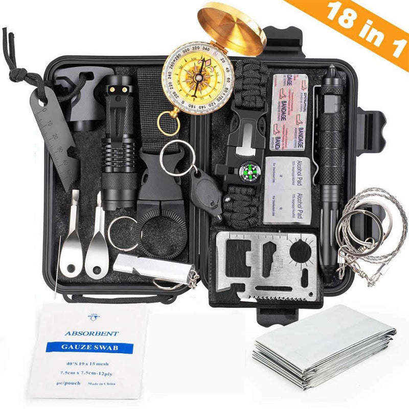 Portable Outdoor Survival Kit with Emergency Tools