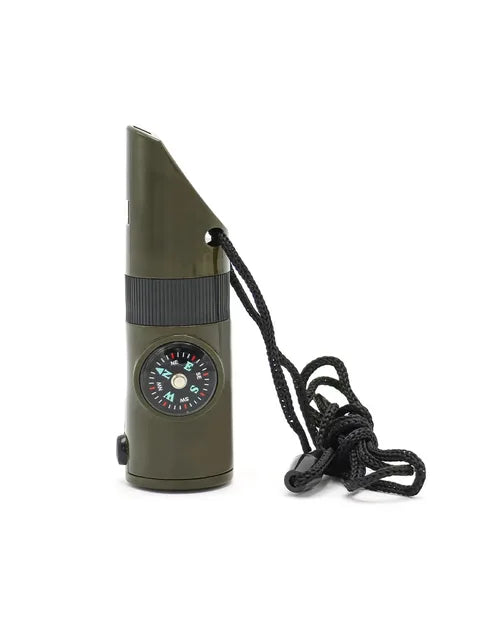 7-in-1 Survival Whistle with Compass and Flashlight