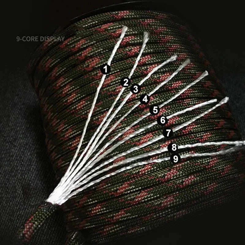 9-Core 650lb Tactical Paracord Survival Rope