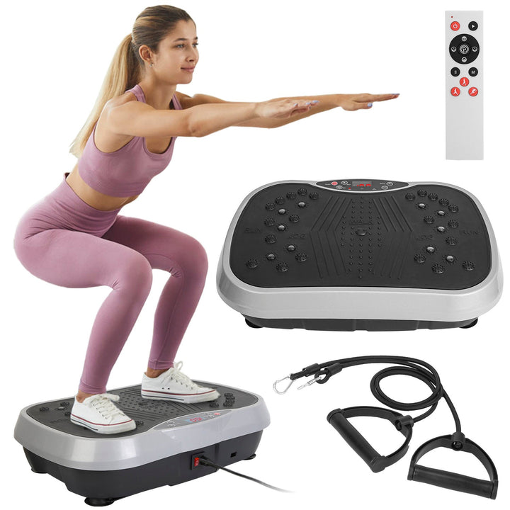 Vibration Exercise Machine with Resistance Bands & Remote