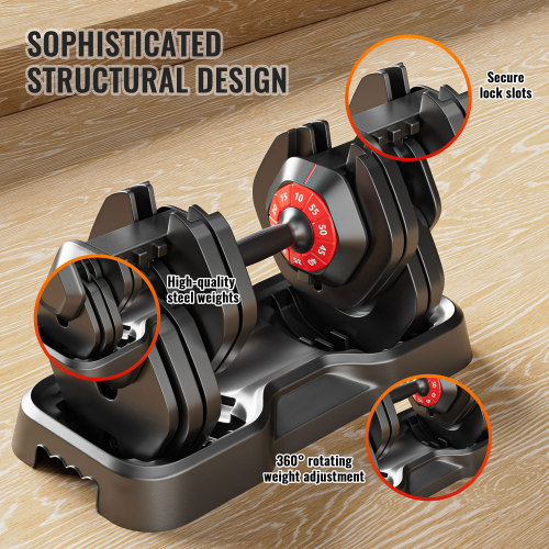 10-in-1 Adjustable Dumbbell Set 55 lb