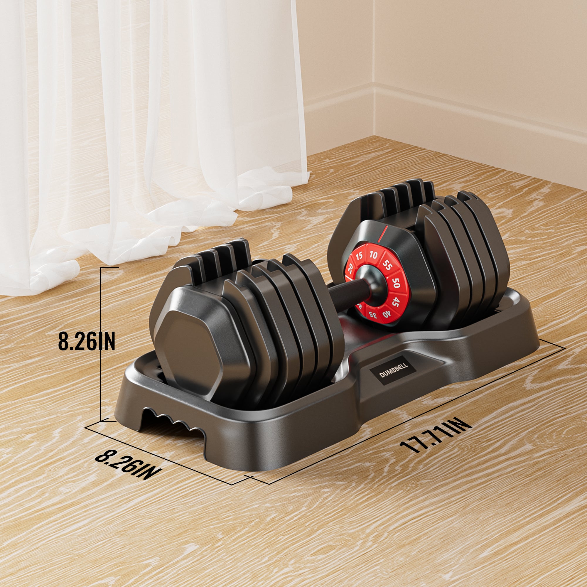 10-in-1 Adjustable Dumbbell Set 55 lb