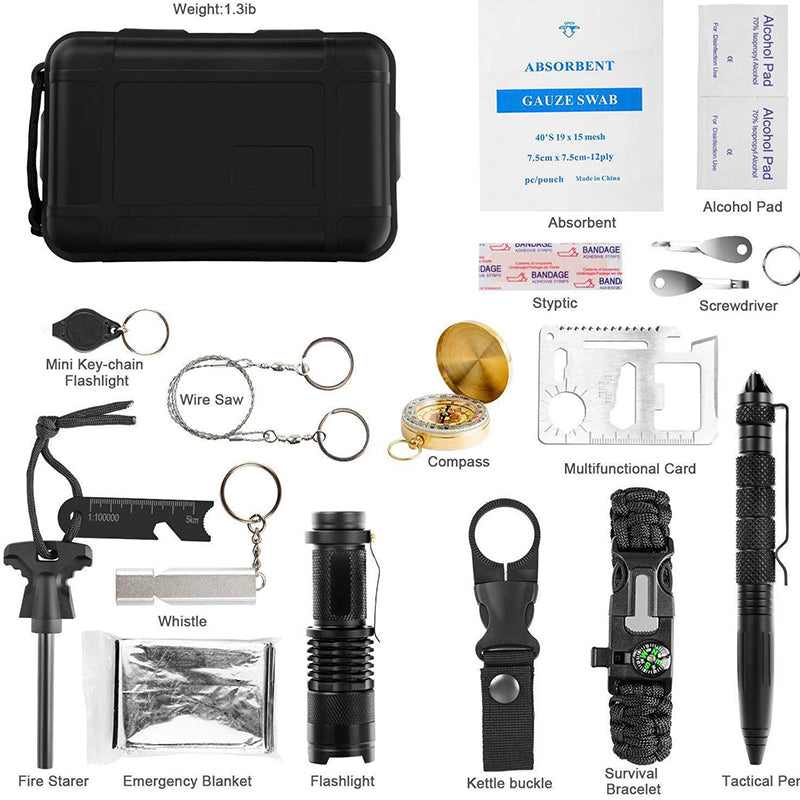 Portable Outdoor Survival Kit with Emergency Tools