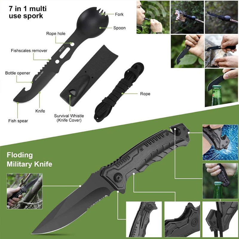 Portable Outdoor Survival Kit with Emergency Tools