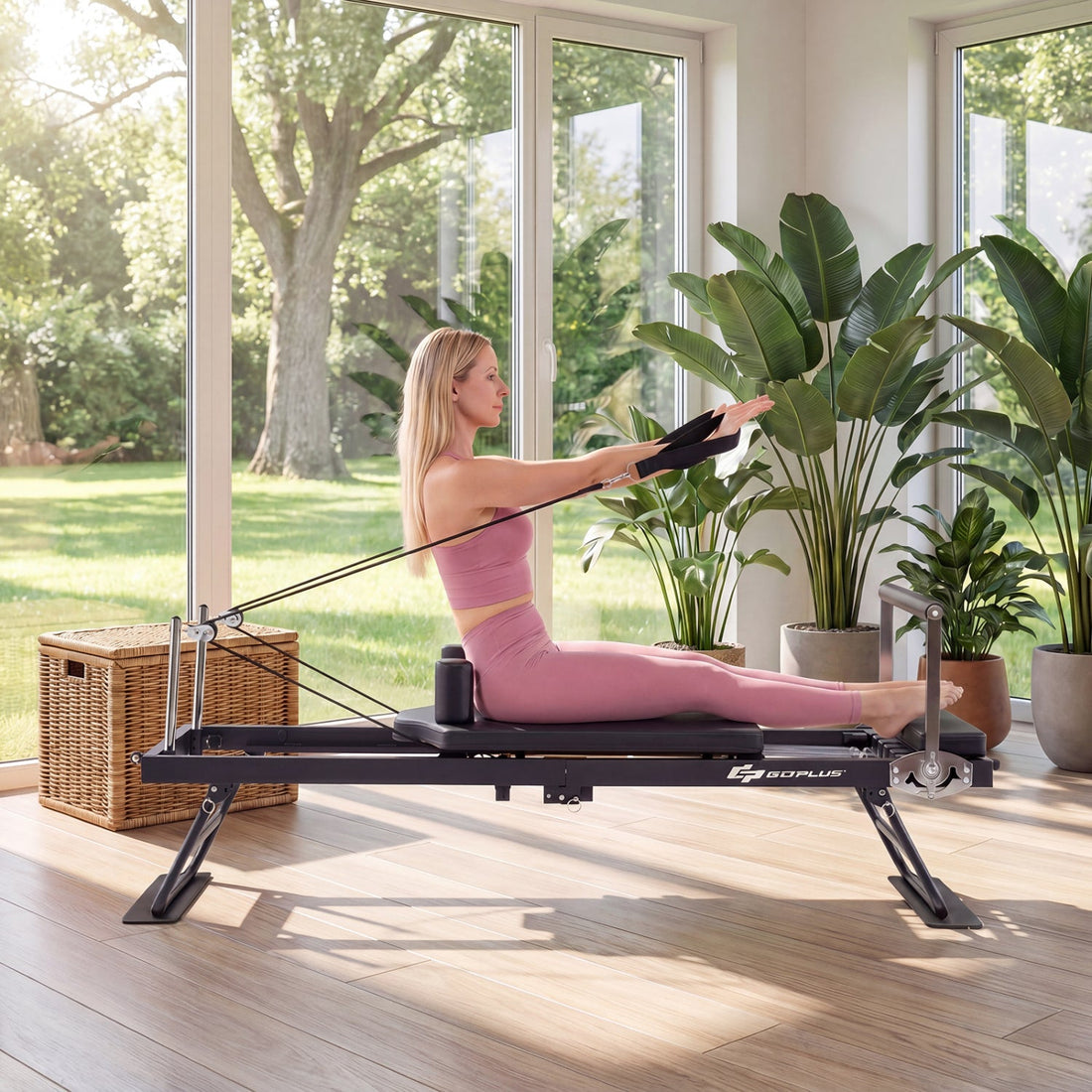 Foldable Pilates Reformer Machine for Home Gym