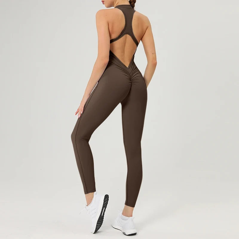 Women's Stylish Stretch Fitness Workout Jumpsuit