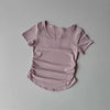 Women's Mesh Pleated Yoga Fitness T-Shirt