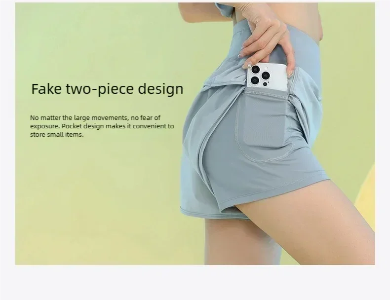 PHIGEER Women's Lightweight Yoga & Workout Shorts with Pocket