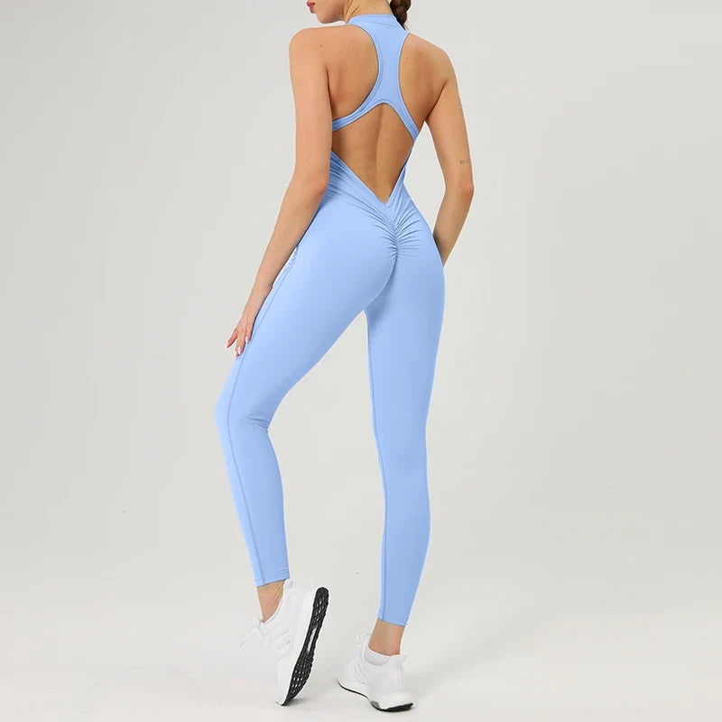 Women's Stylish Stretch Fitness Workout Jumpsuit