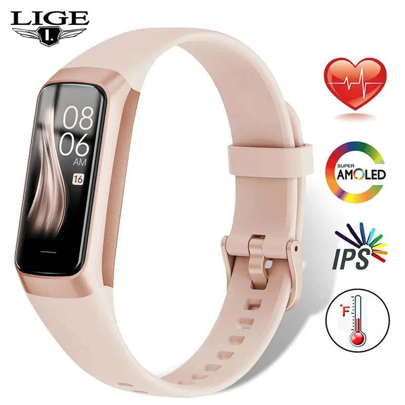 LIGE 1.1-Inch AMOLED Smartwatch Fitness Tracker