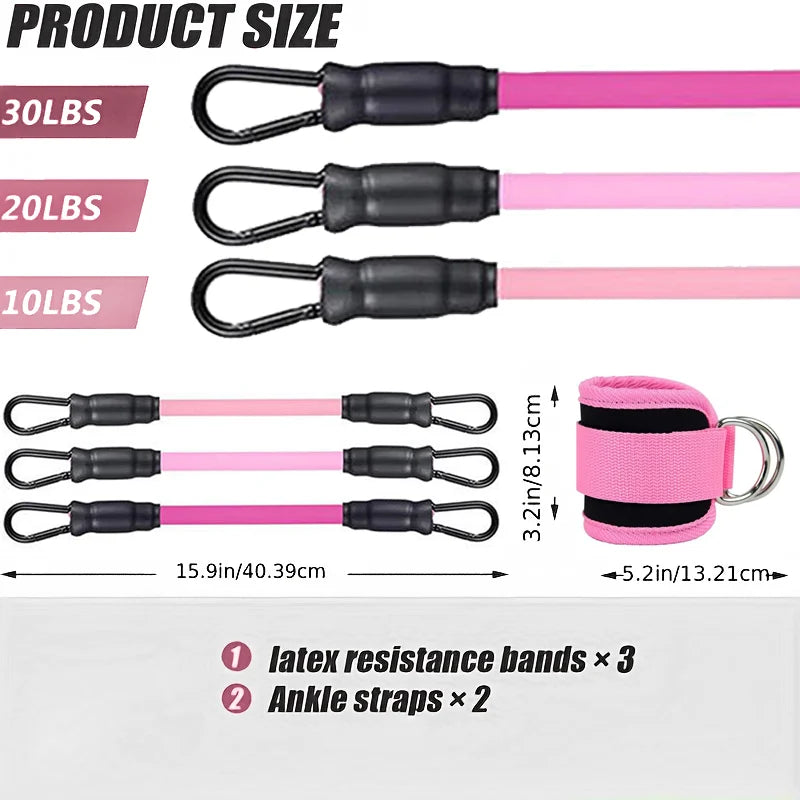 Ankle Strap Resistance Bands for Lower Body Workouts