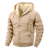 Winter Men’s Fleece Zipper Jacket – Thick Windproof Hooded Coat for Casual Wear & Outdoor Sports