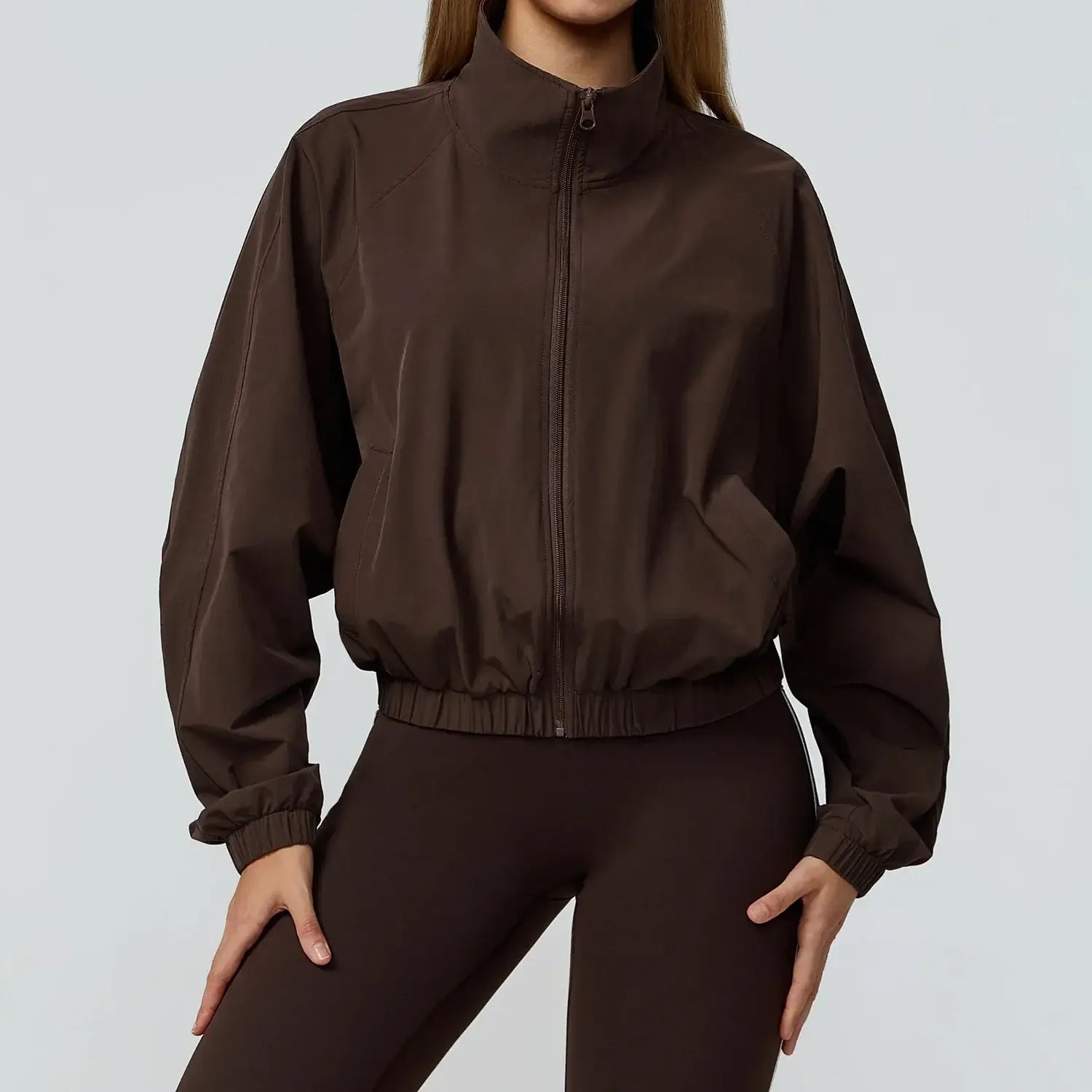 Women's Long Sleeve Fitness Jacket with Pockets