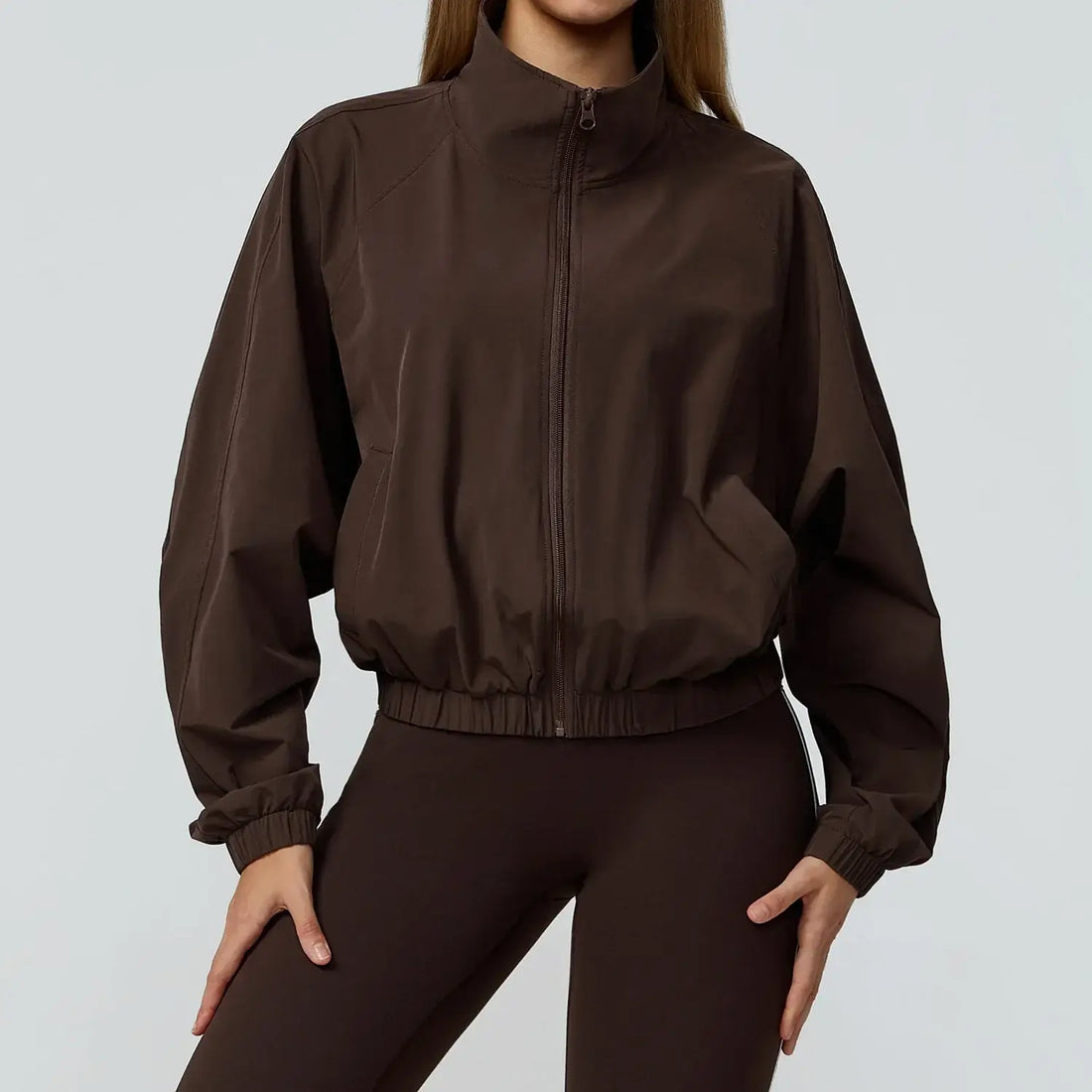 Women's Long Sleeve Fitness Jacket with Pockets
