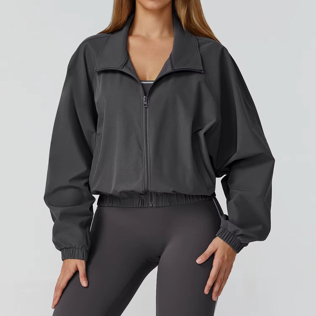 Women's Long Sleeve Fitness Jacket with Pockets