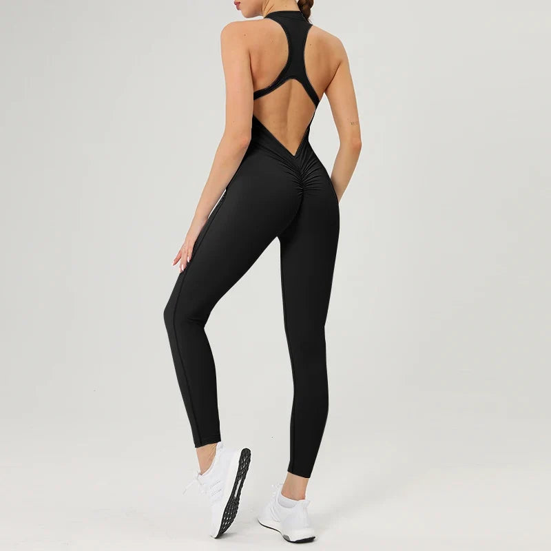 Women's Stylish Stretch Fitness Workout Jumpsuit