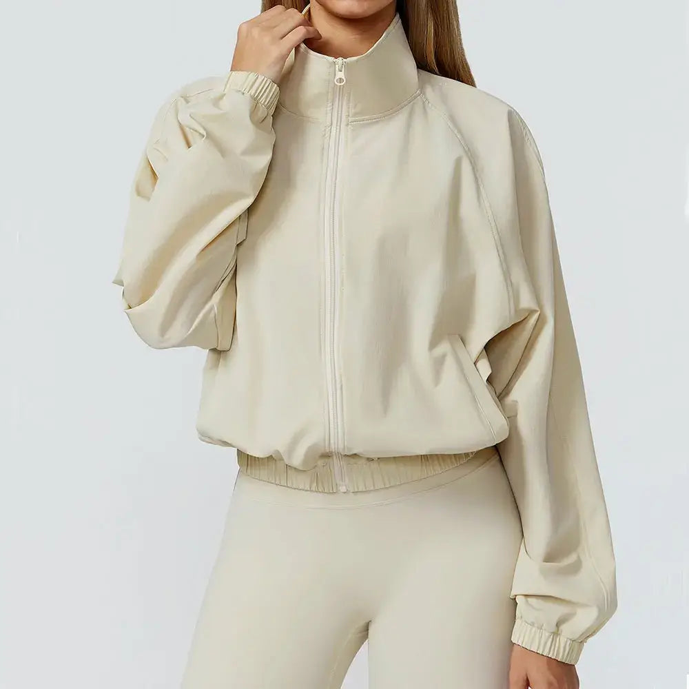 Women's Long Sleeve Fitness Jacket with Pockets