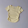 Women's Mesh Pleated Yoga Fitness T-Shirt