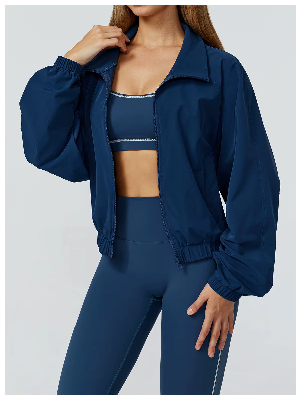 Women's Long Sleeve Fitness Jacket with Pockets