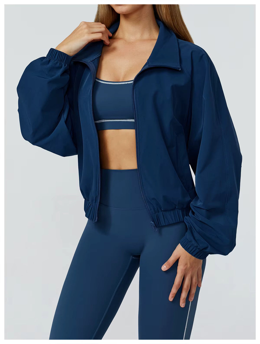 Women's Long Sleeve Fitness Jacket with Pockets