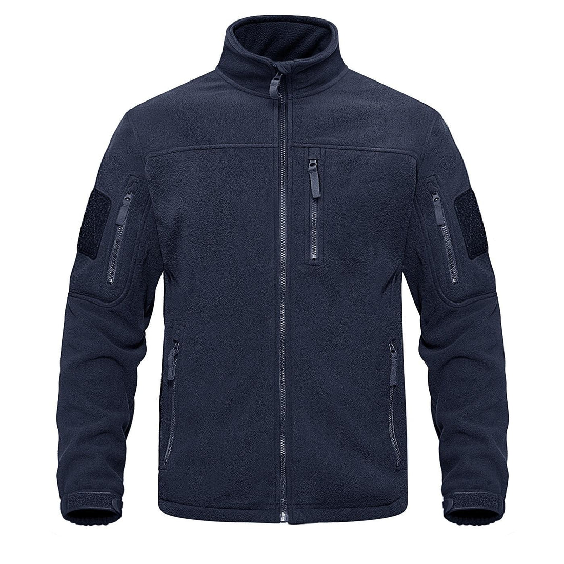 Men's Dark Blue Multi-Pocket Tactical Fleece Jacket