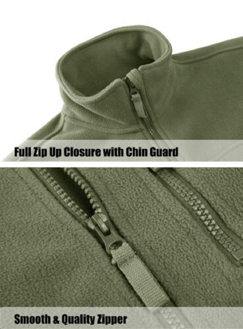 Men's Dark Blue Multi-Pocket Tactical Fleece Jacket