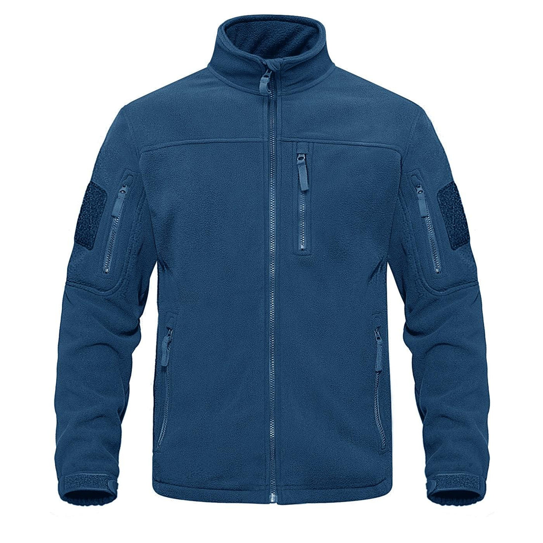 Men's Dark Blue Multi-Pocket Tactical Fleece Jacket