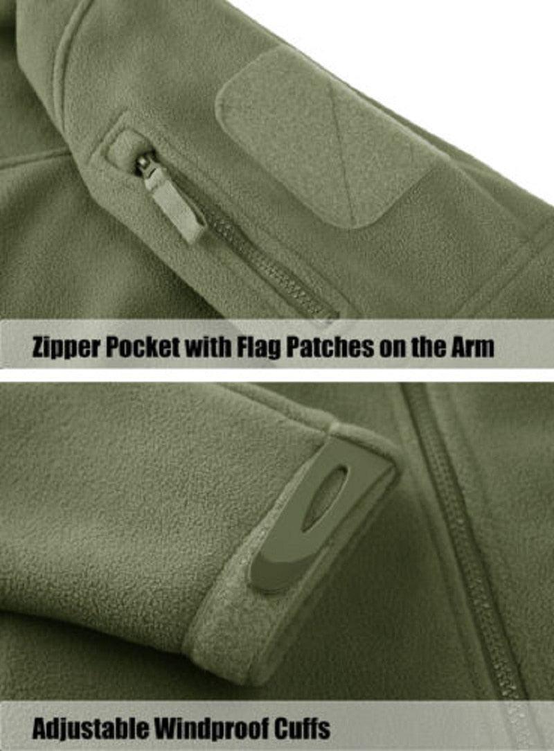 Men's Dark Blue Multi-Pocket Tactical Fleece Jacket