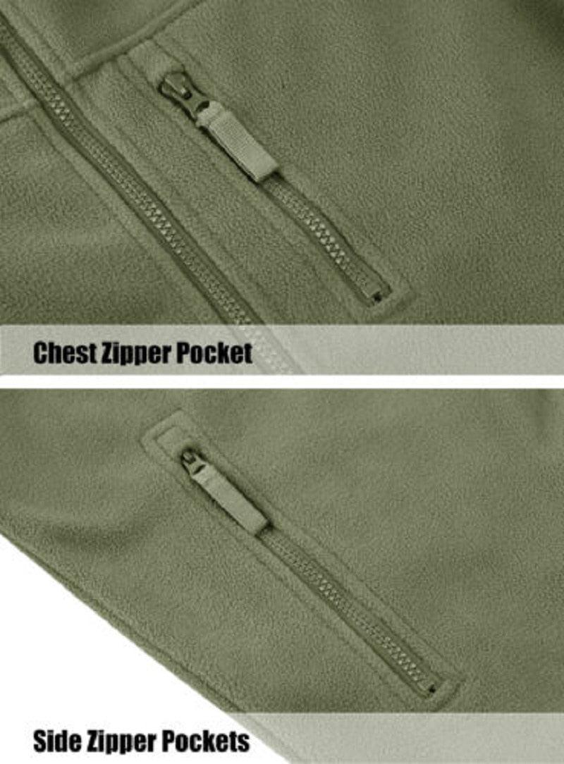 Men's Dark Blue Multi-Pocket Tactical Fleece Jacket