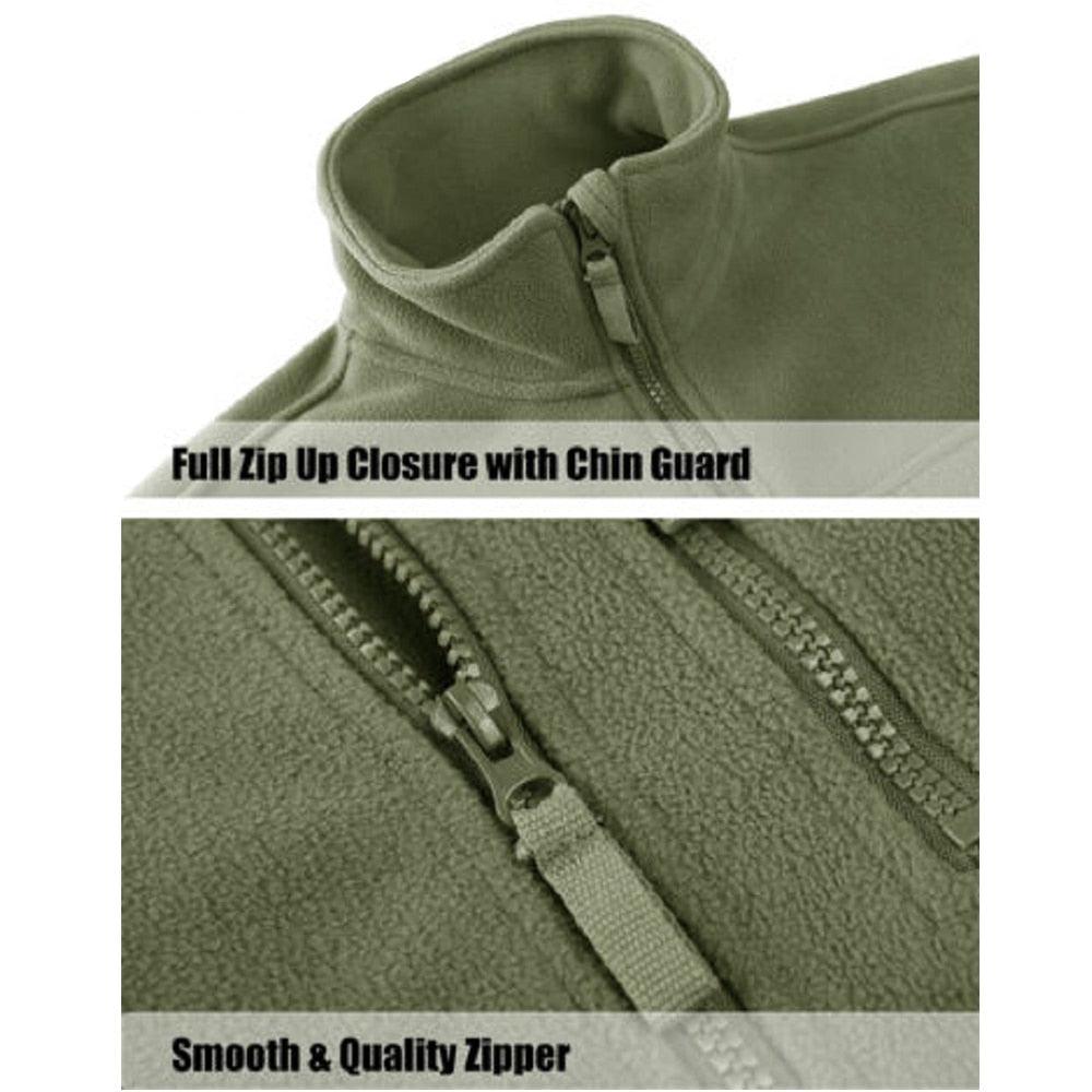 Men's Dark Blue Multi-Pocket Tactical Fleece Jacket