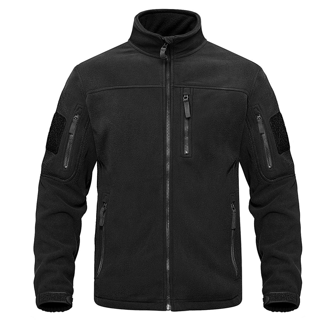 Men's Dark Blue Multi-Pocket Tactical Fleece Jacket