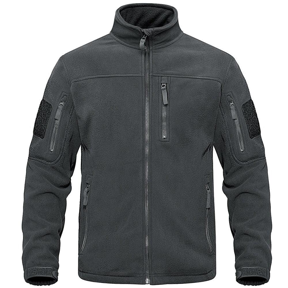 Men's Dark Blue Multi-Pocket Tactical Fleece Jacket