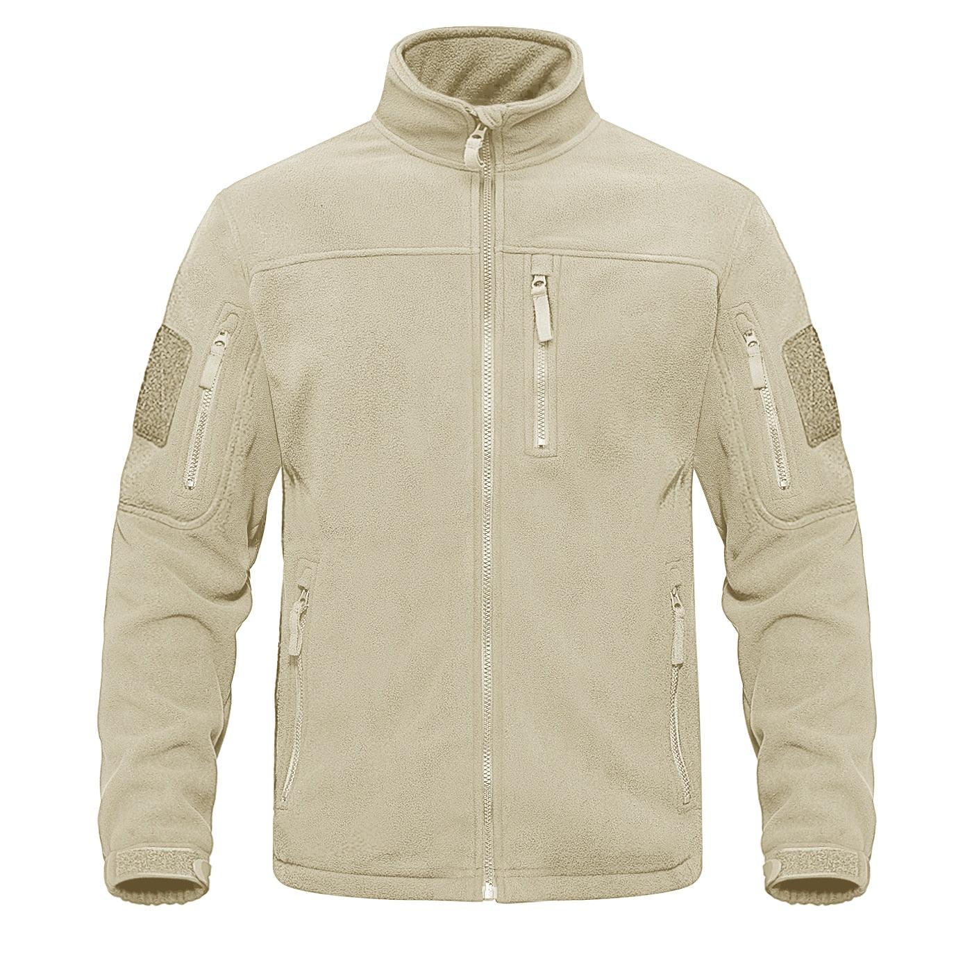 Men's Dark Blue Multi-Pocket Tactical Fleece Jacket