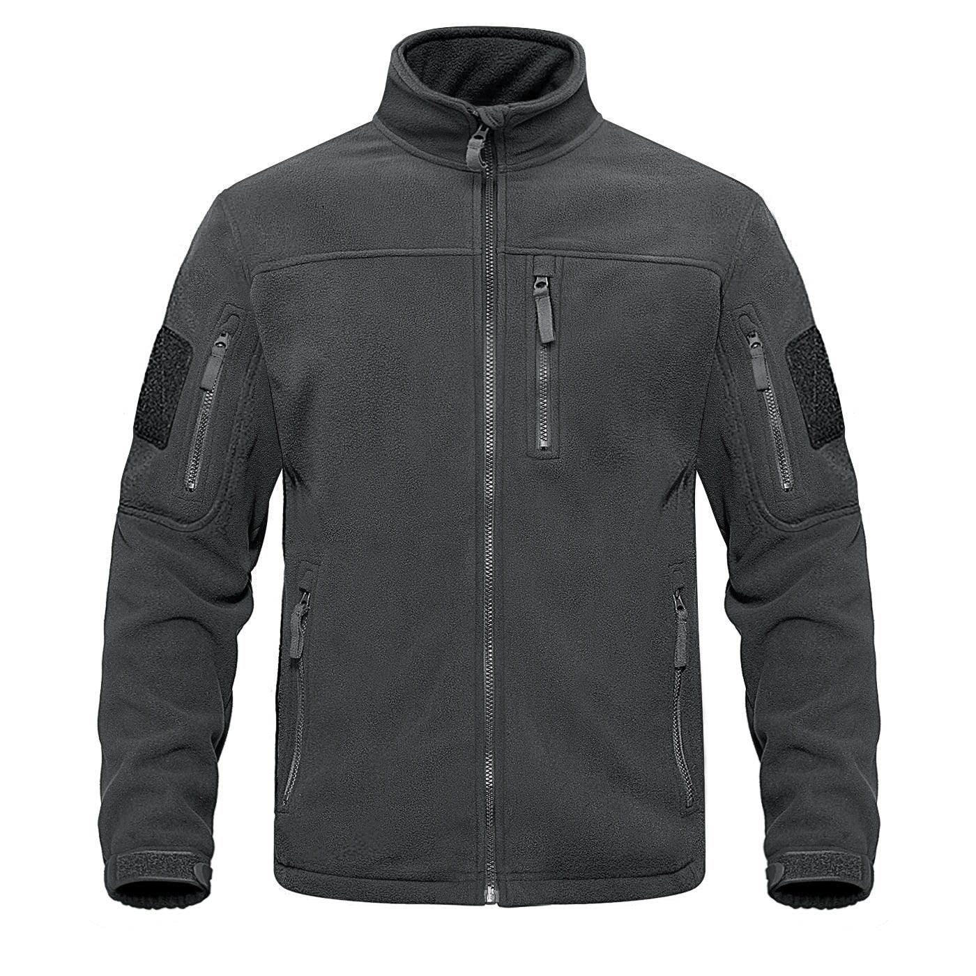 Men's Dark Blue Multi-Pocket Tactical Fleece Jacket