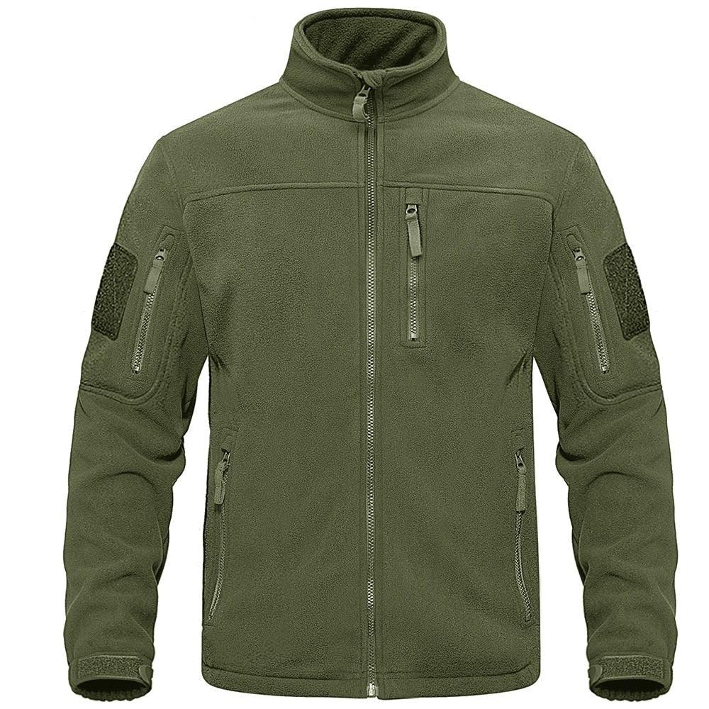 Men's Dark Blue Multi-Pocket Tactical Fleece Jacket