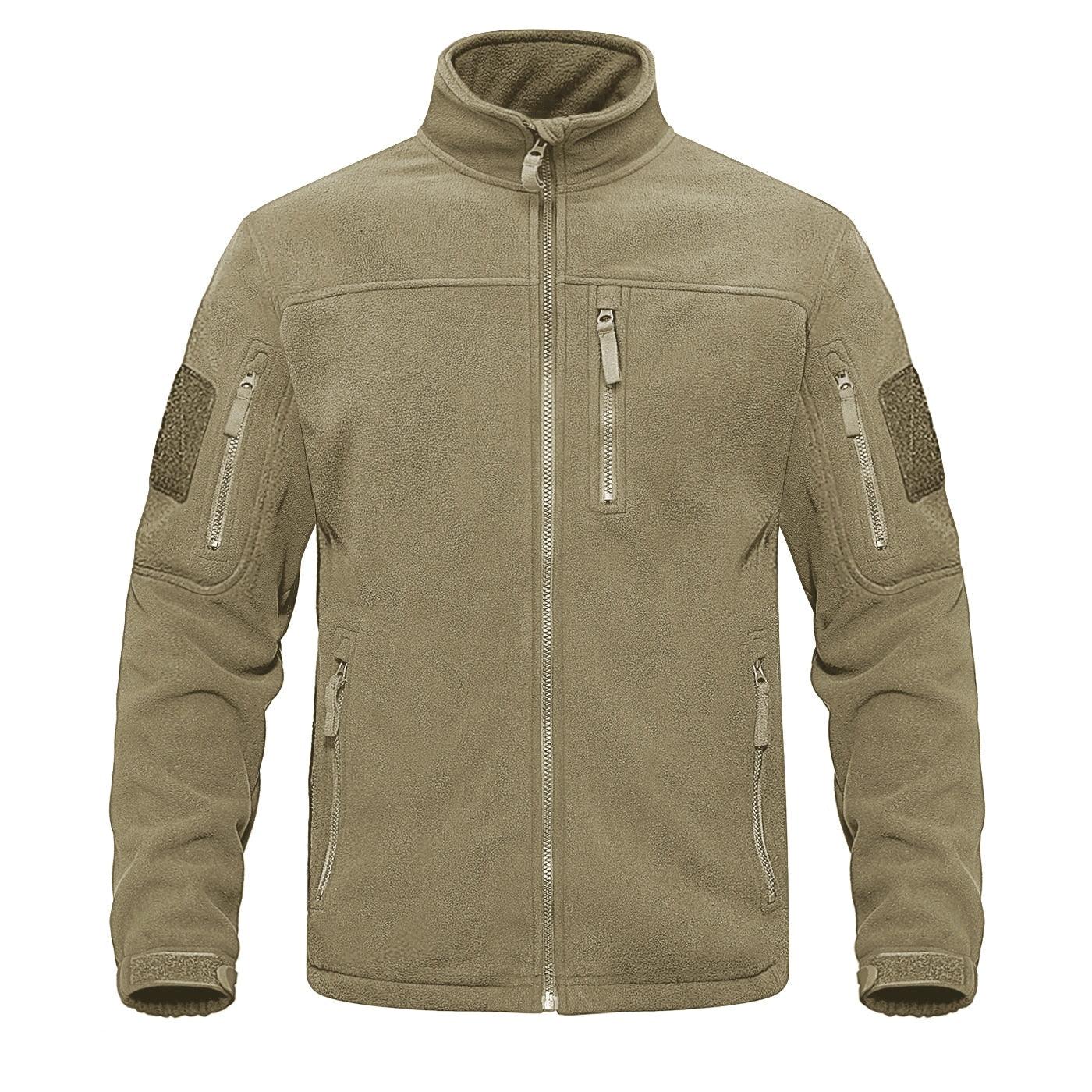Men's Dark Blue Multi-Pocket Tactical Fleece Jacket